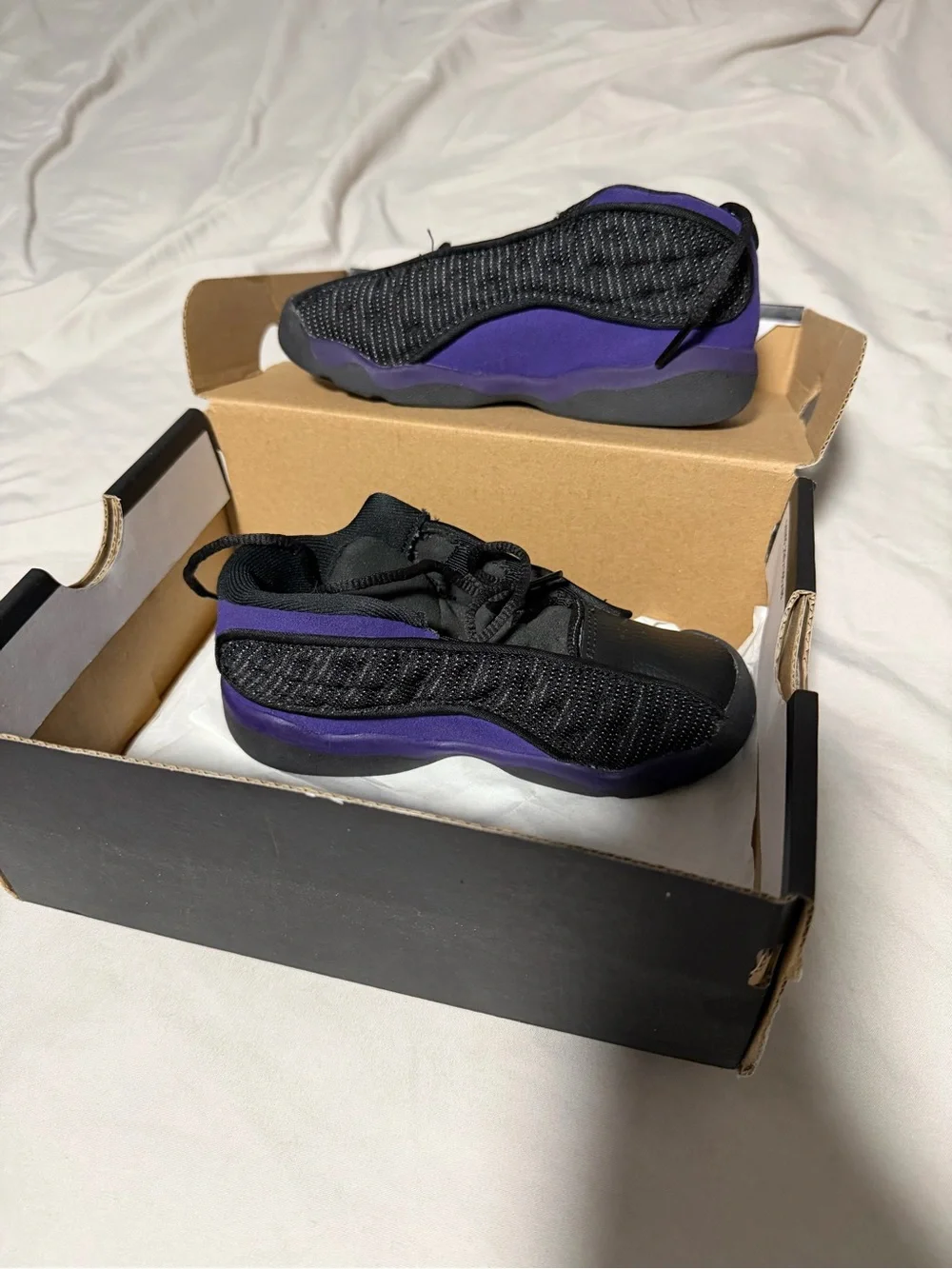 Jordan Kids Black & Purple Low Top Sneakers